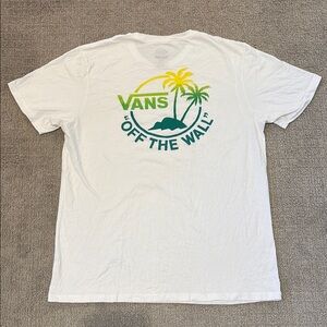 Vans White Tee with Yellow and Green Graphic